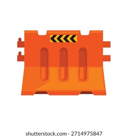 Road barrier icon, plastic traffic road barrier vector illustration, road barrier clip art, construction and traffic barricades vector image