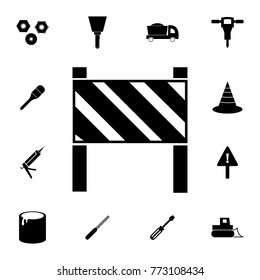 Road barrier icon. Set of construction tools icons. Web Icons Premium quality graphic design. Signs, outline symbols collection, simple icons for websites, web design, mobile app on white background