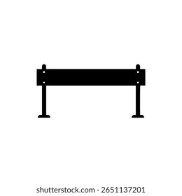 Diseño plano de Vector de icono de silueta de icono de barrera de carretera.