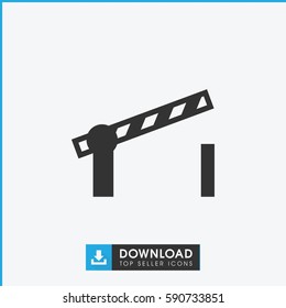 road barrier icon. Simple filled road barrier vector icon. On white background.