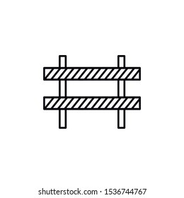Road barrier icon thin line for web and mobile, modern minimalistic flat design. Vector black icon isolated on white background.