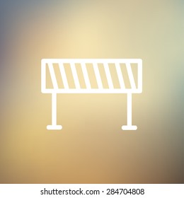 Road barrier icon thin line for web and mobile, modern minimalistic flat design. Vector white icon on gradient mesh background.