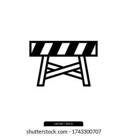 Road Barrier Icon Vector Illustration Logo Template 