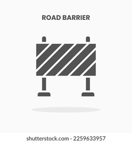 Road Barrier icon vector illustration glyph style. Great used for web, app, digital product, presentation, UI and many more.