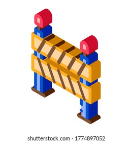 Road Barrier Icon Vector. Isometric Road Barrier sign. color isolated symbol illustration