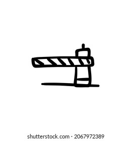 road barrier icon in vector. Logotype - Doodle