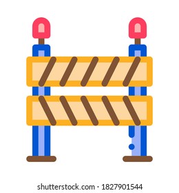 Vector de iconos de la barrera de carreteras. Signo de Barrera de ruta de esquema. Ilustración de símbolo de contorno aislado de color