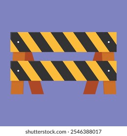 Road barrier icon vector. Roadblock illustration. road construction barrier 