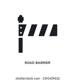 road barrier isolated icon. simple element illustration from construction concept icons. road barrier editable logo sign symbol design on white background. can be use for web and mobile