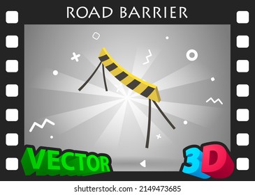 Road barrier isometric design icon. Vector web illustration. 3d colorful concept