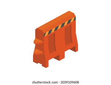 Road barrier in isometric view. Simple flat illustration 