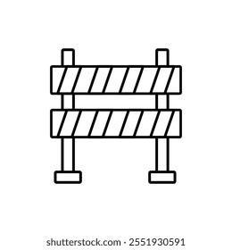 Icono de línea de barrera de carretera, Vector Ilustración de estilo de moda de símbolo de barricada de construcción para Web y App..eps

