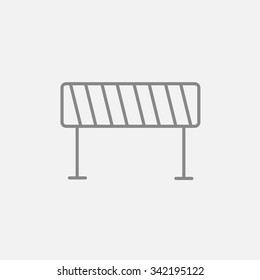 Road barrier line icon for web, mobile and infographics. Vector dark grey icon isolated on light grey background.