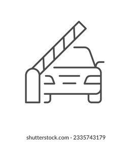 Road barrier line outline icon