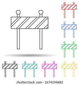Straßensperre, mehrfarbiges Symbol. Einfache dünne Linie, Vektorillustration von Web-Icons für i und ux, Website oder mobile Applikationen