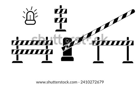  road barrier, barrier, Parking lot gate opening, black isolated silhouette Stockfoto © 