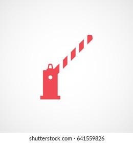 Road Barrier Red Flat Icon On White Background