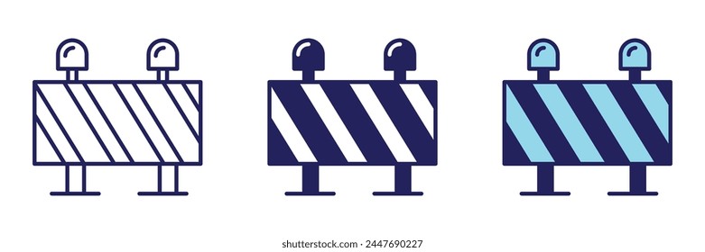 Road barrier sign under construction repair icon