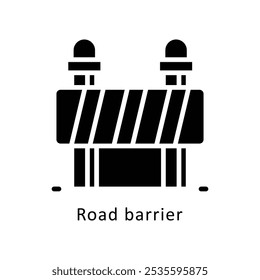 Road barrier Vector Gylph Design icon. Work In Progress Symbol on White background EPS 10 File