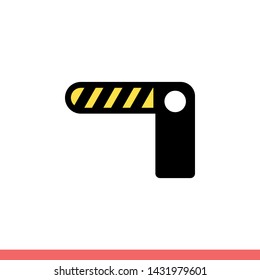 Road barrier vector icon, barricade symbol. Simple, flat design for web or mobile app