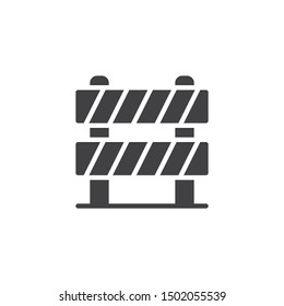 Road barrier vector icon. filled flat sign for mobile concept and web design. Traffic barrier glyph icon. Symbol, logo illustration. Vector graphics