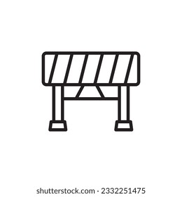 Icono de vector de barrera de carretera. Diseño de señales planas de barrera de carreteras. Pictograma de símbolo de barrera de carretera. icono de interfaz de usuario de UX