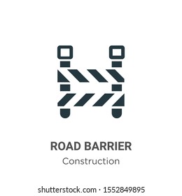 Road barrier vector icon on white background. Flat vector road barrier icon symbol sign from modern construction collection for mobile concept and web apps design.