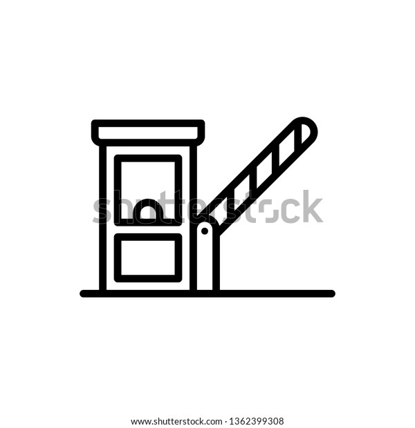 Road\
barrier vector icon. Toll road icon vector isolated on white\
background. Outline parking barrier icon illustration. Trendy Flat\
style for graphic design, Web site, UI. EPS10.\
