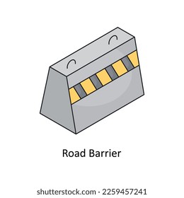 Road Barrier Vector Isometric Outline Icon für Ihre digitalen oder gedruckten Projekte.