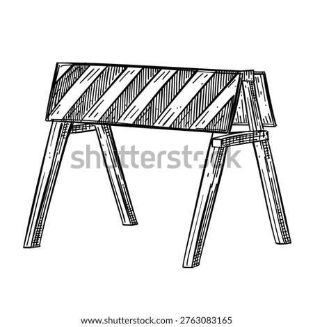road barrier vector line art hand drawn illustration