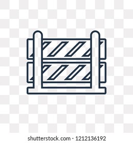 Road barrier vector outline icon isolated on transparent background, high quality linear Road barrier transparency concept can be used web and mobile