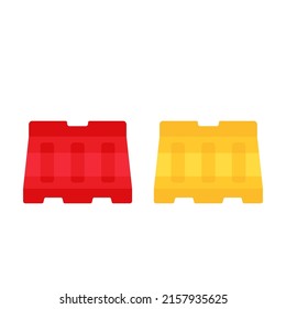 Road barrier vector. Red and Yellow Road barrier cartoon vector.