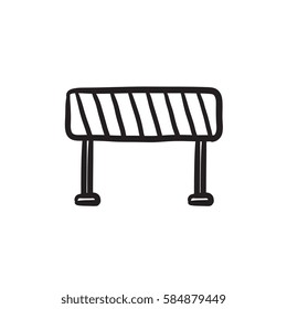 Straßenbarriere, Vektorgrafik Symbol einzeln auf Hintergrund. Handgezeichnete Straßensperrsymbol. Skizze für Straßensperren für Infografik, Website oder App.
