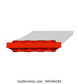 Road barrier.Isolated on white background.Top view.Vector illustration.