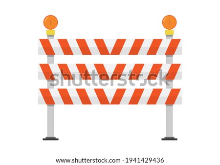 Road barriers, Under construction vector isolated on white background, vector illustration.