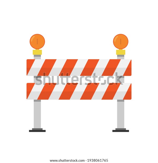 Road Barriers Under Construction Vector Isolated Stock Vector (Royalty ...