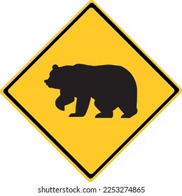 A Road Bear Warning Sign