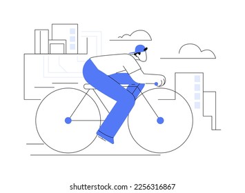 Road bicycle abstract concept vector illustration. extreme bike, urban transport, fast track, cycling travel, sport race, street biker, outdoor ride competition, active people abstract metaphor.