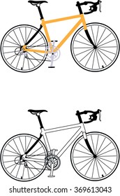 Road Bicycle Black And White Illustration. Bike Outline. 