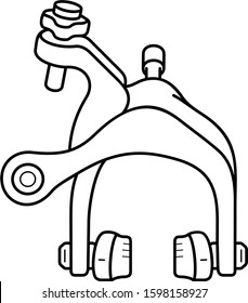 Road bicycle brakes. Vector outline icon.
