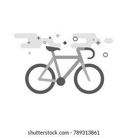 Road bicycle icon in flat outlined grayscale style. Vector illustration.