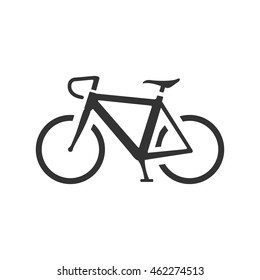 Road bicycle icon in single grey color. Sport, race, cycling, speed
