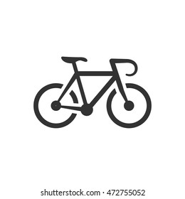 Road bicycle icon in single grey color. Sport, race, cycling, speed
