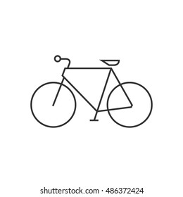 Road bicycle icon in thin outline style. Sport, race, cycling, speed 