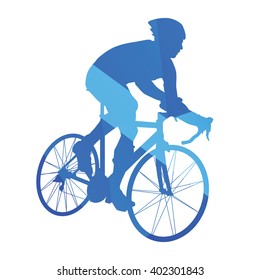 Road bicycle racing, cycling abstract vector silhouette