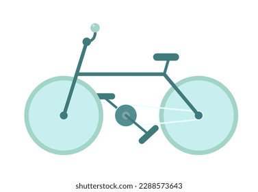 Road bicycle semi flat colour vector object. Pedal cycle for leisure cycling. Mountain bike. Editable cartoon style icon on white. Simple spot illustration for web graphic design and animation