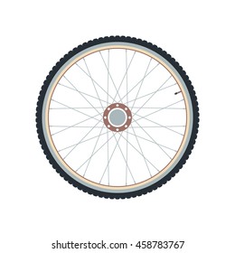 Road bicycle wheel symbol. City bike icon. Vector illustration on white background.