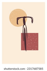 Fahrrad fahren. abstrakte Vektorgrafik
