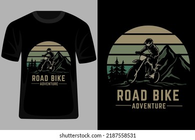 Road Bike Adventure Retro Vintage T Shirt Design