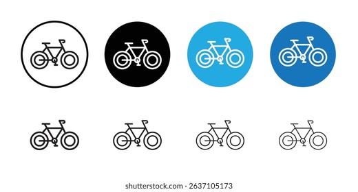 Road Bike Bicycle Icon Black line art vector logo set